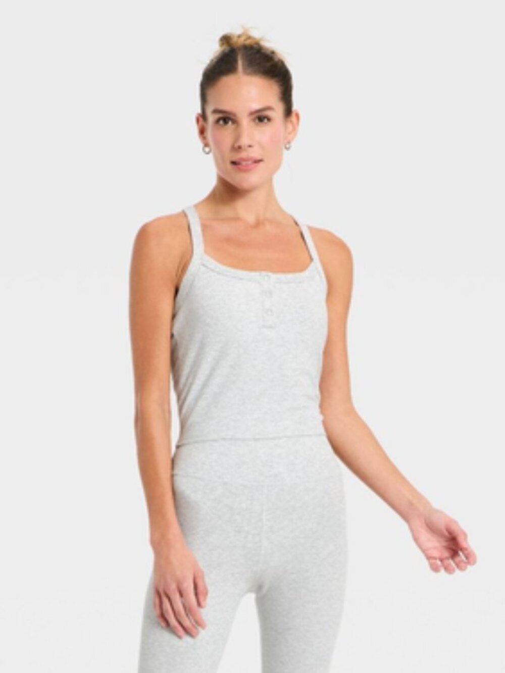 Cotton Balance Cotton Spandex Blend Cropped Support Tank Top - All in motion M